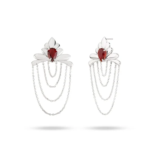 گوشواره نقره گل انار