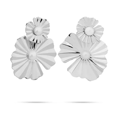 گوشواره نقره دو گل
