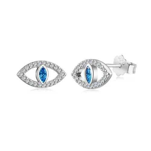 گوشواره نقره چشم آبی