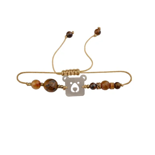 دستبند نقره خرس