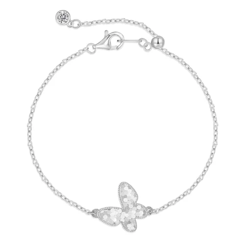 دستبند نقره پروانه شیرین مینی