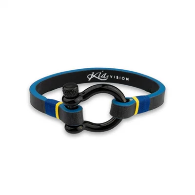 دستبند چرم و استیل مردانه فلیپ لاک