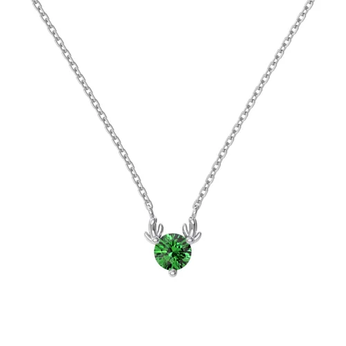 گردنبند نقره گوزن زمردی