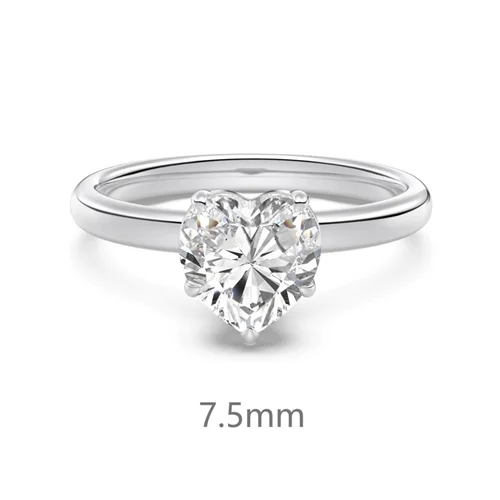 انگشتر نقره قلب بلا  7.5 mm