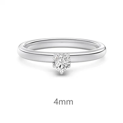 انگشتر نقره قلب بلا 4 mm