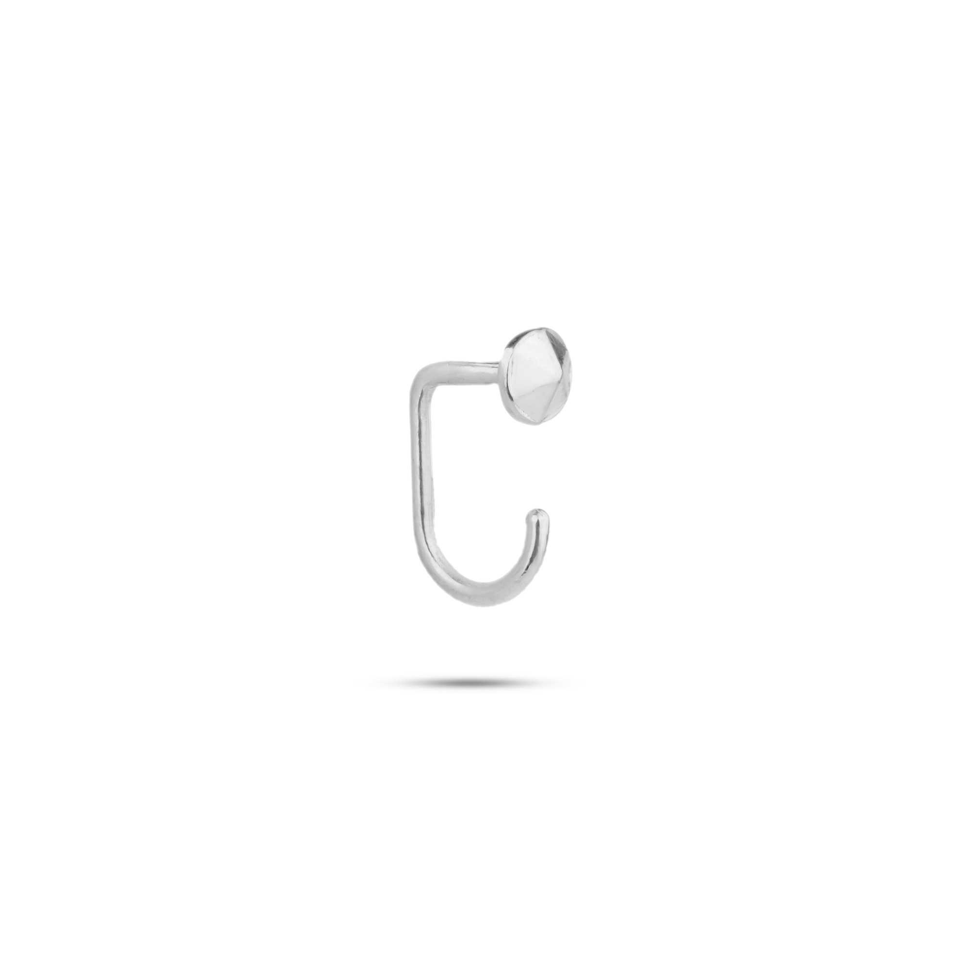 پیرسینگ گوش نقره گین دایره برجسته