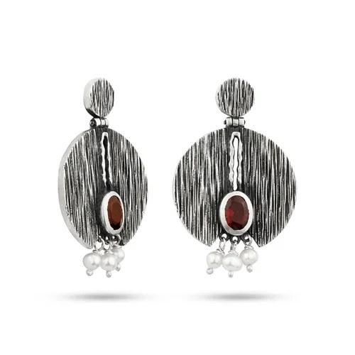 گوشواره نقره همدم آویزدار