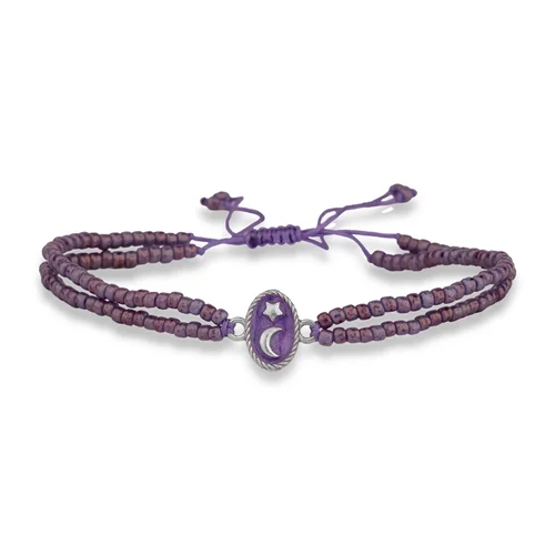 دستبند نقره ماه و ستاره