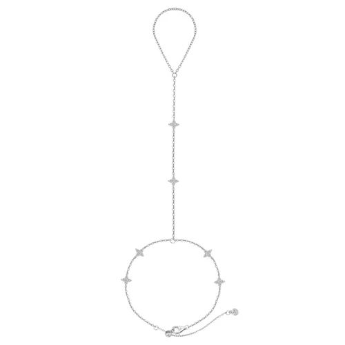 دستبند تمیمه نقره طرح شبدر