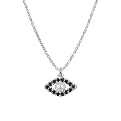 گردنبند نقره چشم سیاه