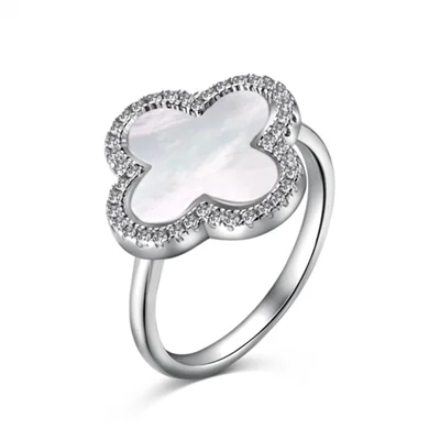 انگشتر نقره الیزه صدفی