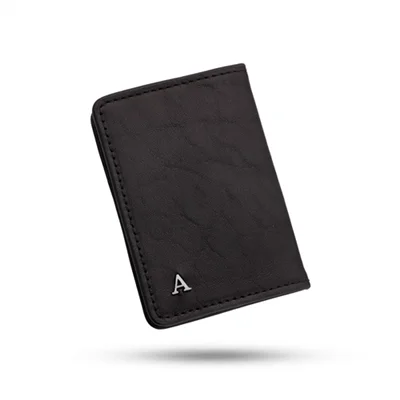 جاکارتی چرم کتابی با پلاک نقره حرف A