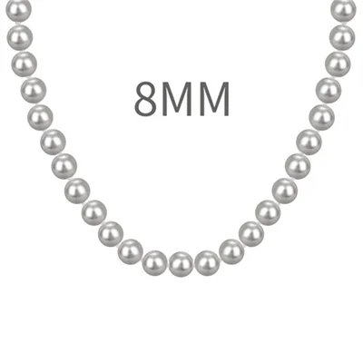گردنبند نقره آکوا 8 خاکستری 40 سانت