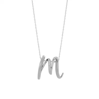 گردنبند نقره حرف M