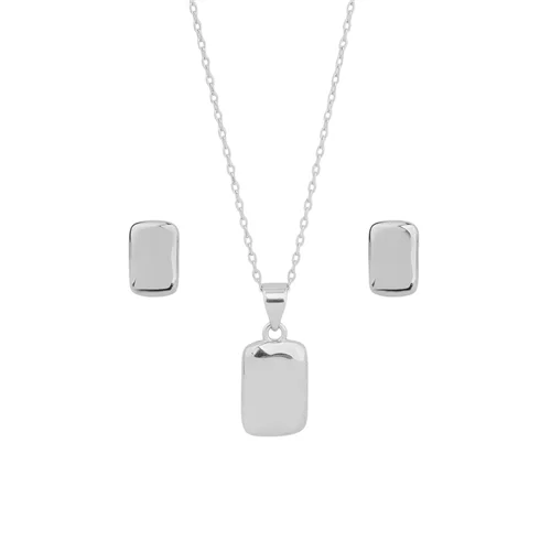 نیم ست نقره پلاک مستطیل