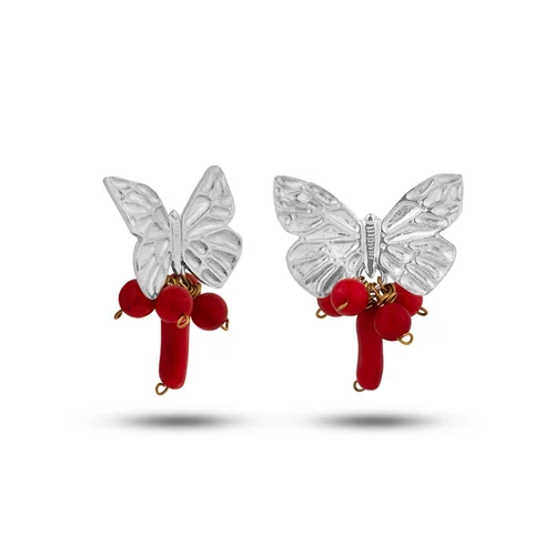 گوشواره نقره پروانه