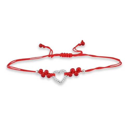 دستبند نقره دل بند کوچک