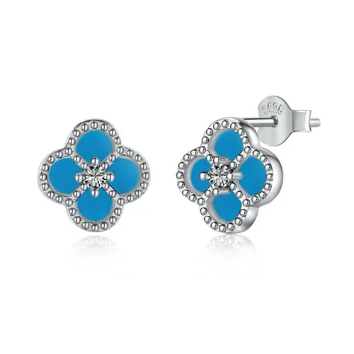 گوشواره نقره ونکلیف فیروزه ای